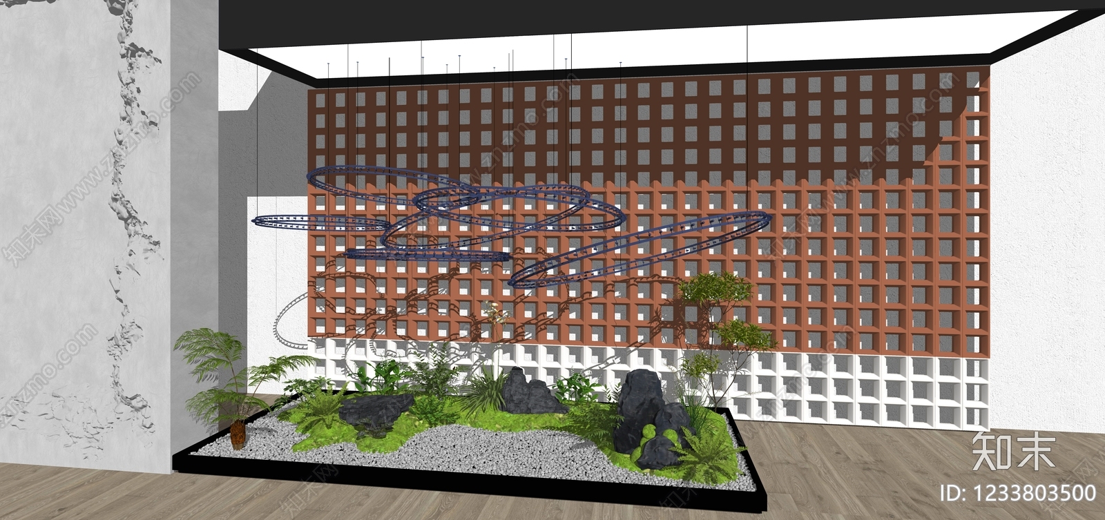 禅意室内景观SU模型下载【ID:1233803500】