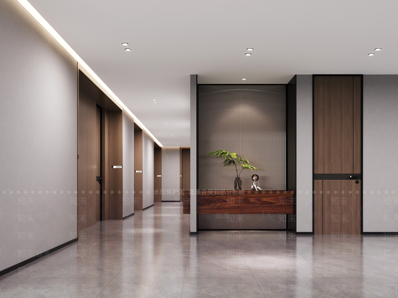现代简约酒店走廊3D模型下载【ID:1233804203】