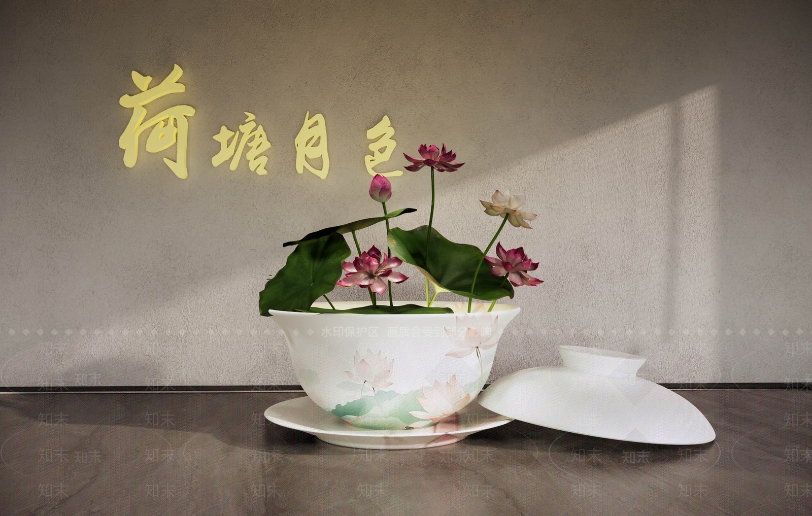 新中式花艺SU模型下载【ID:1233805436】