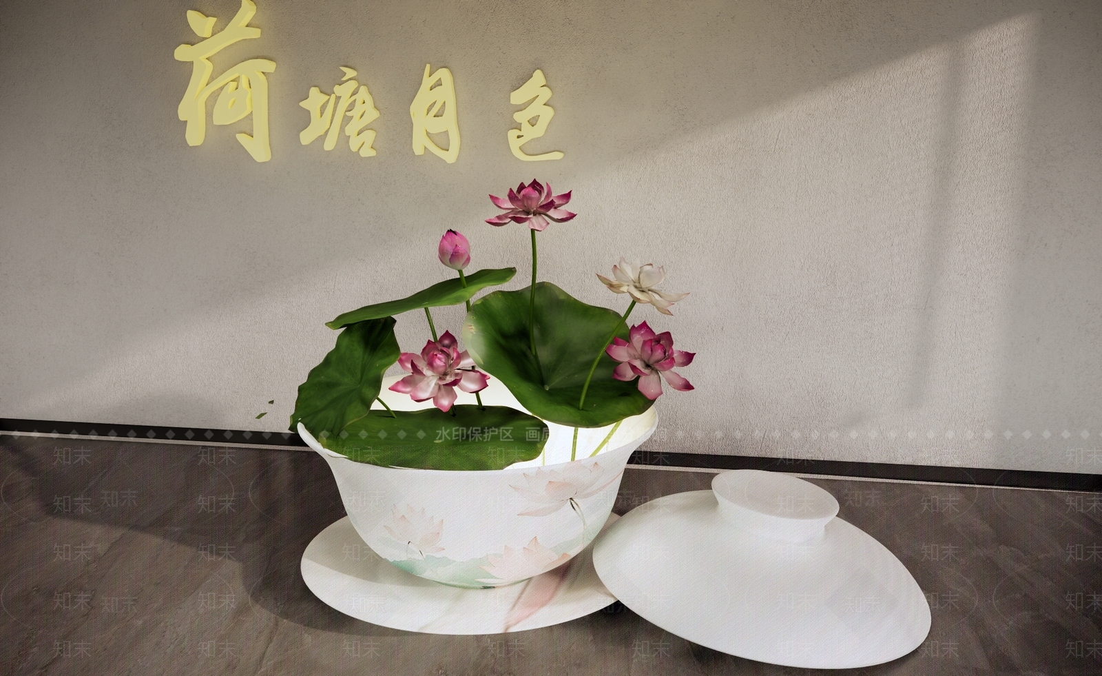 新中式花艺SU模型下载【ID:1233805436】