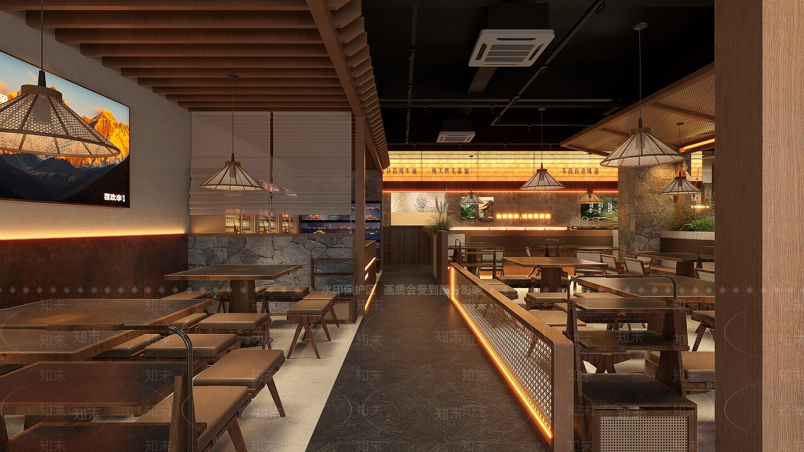日式火锅店SU模型下载【ID:1233806231】