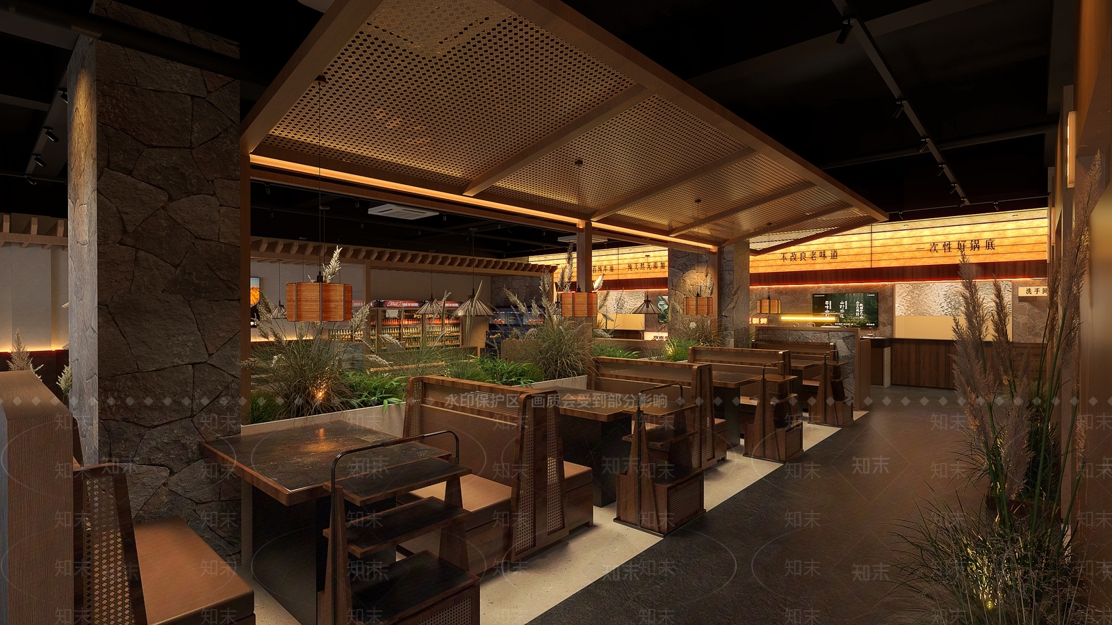 日式火锅店SU模型下载【ID:1233806231】