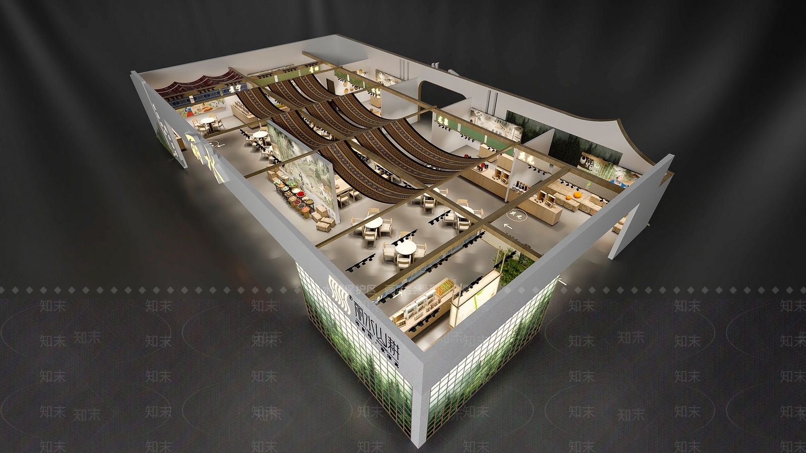 新中式农业展厅SU模型下载【ID:1233807310】