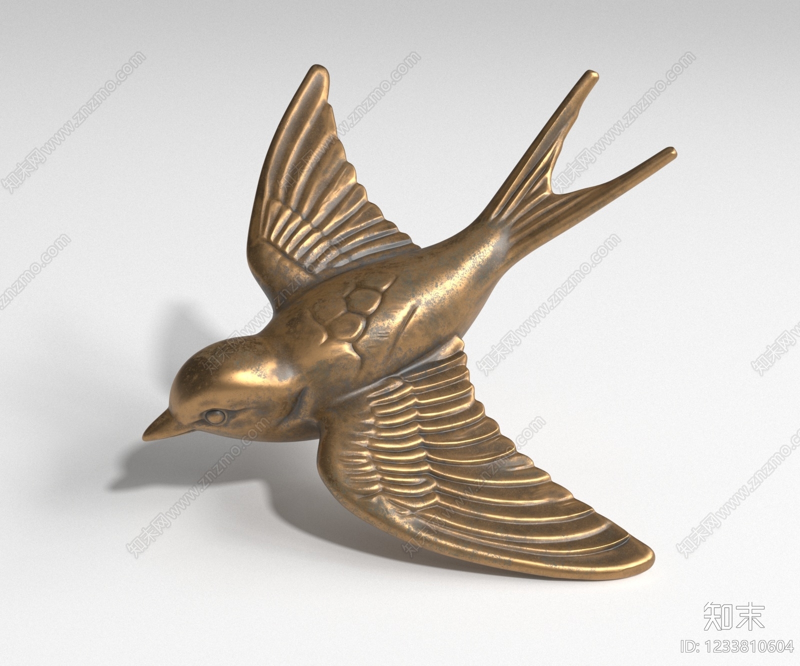 复古雕塑摆件3D模型渲染效果图