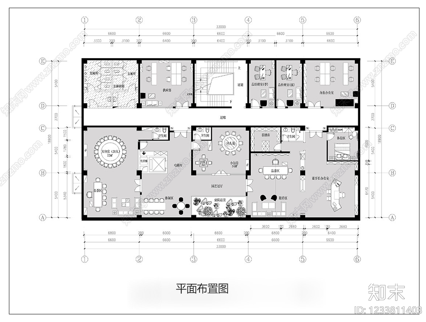 会所cad施工图下载【ID:1233811403】