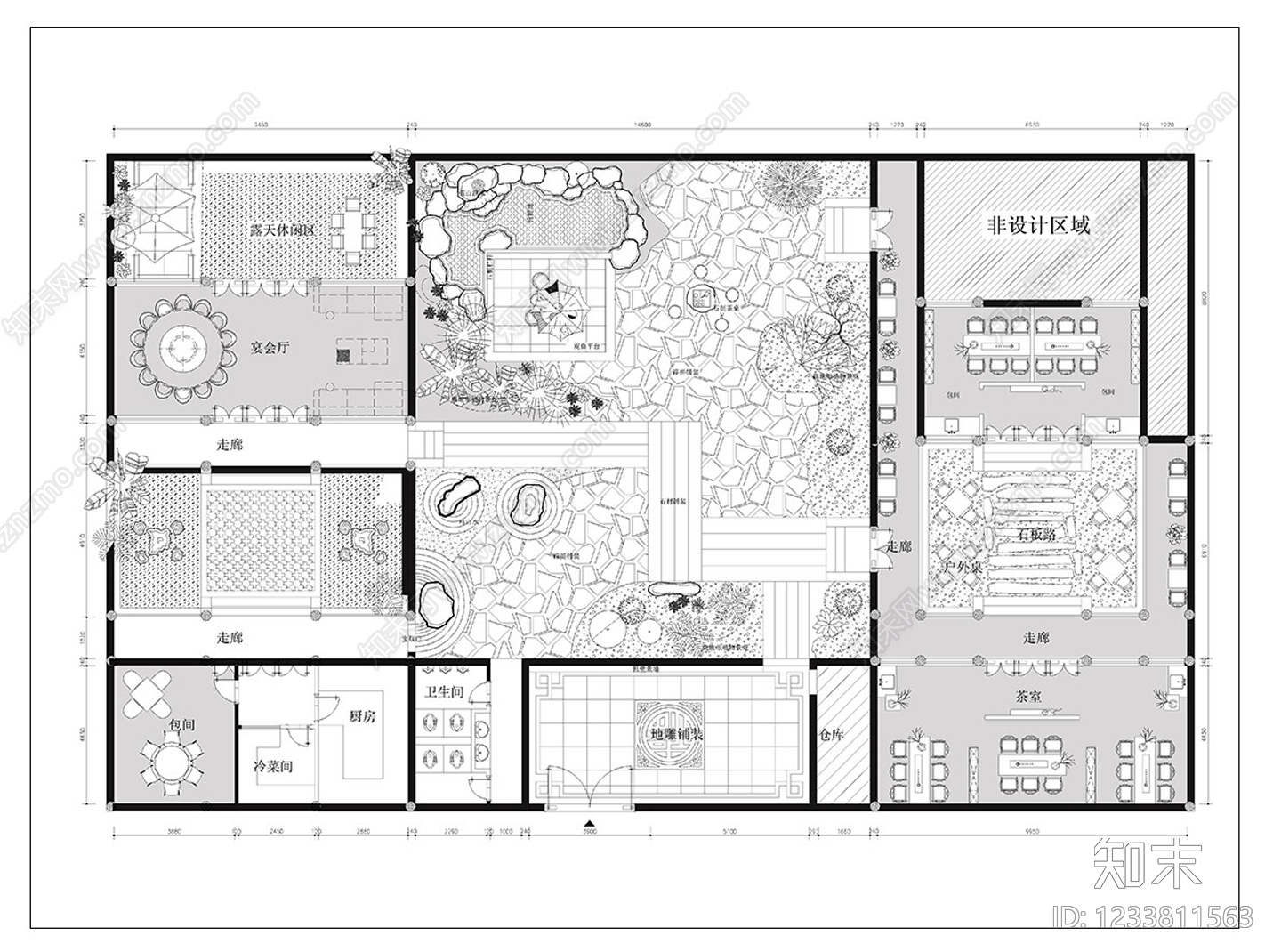 会所cad施工图下载【ID:1233811563】