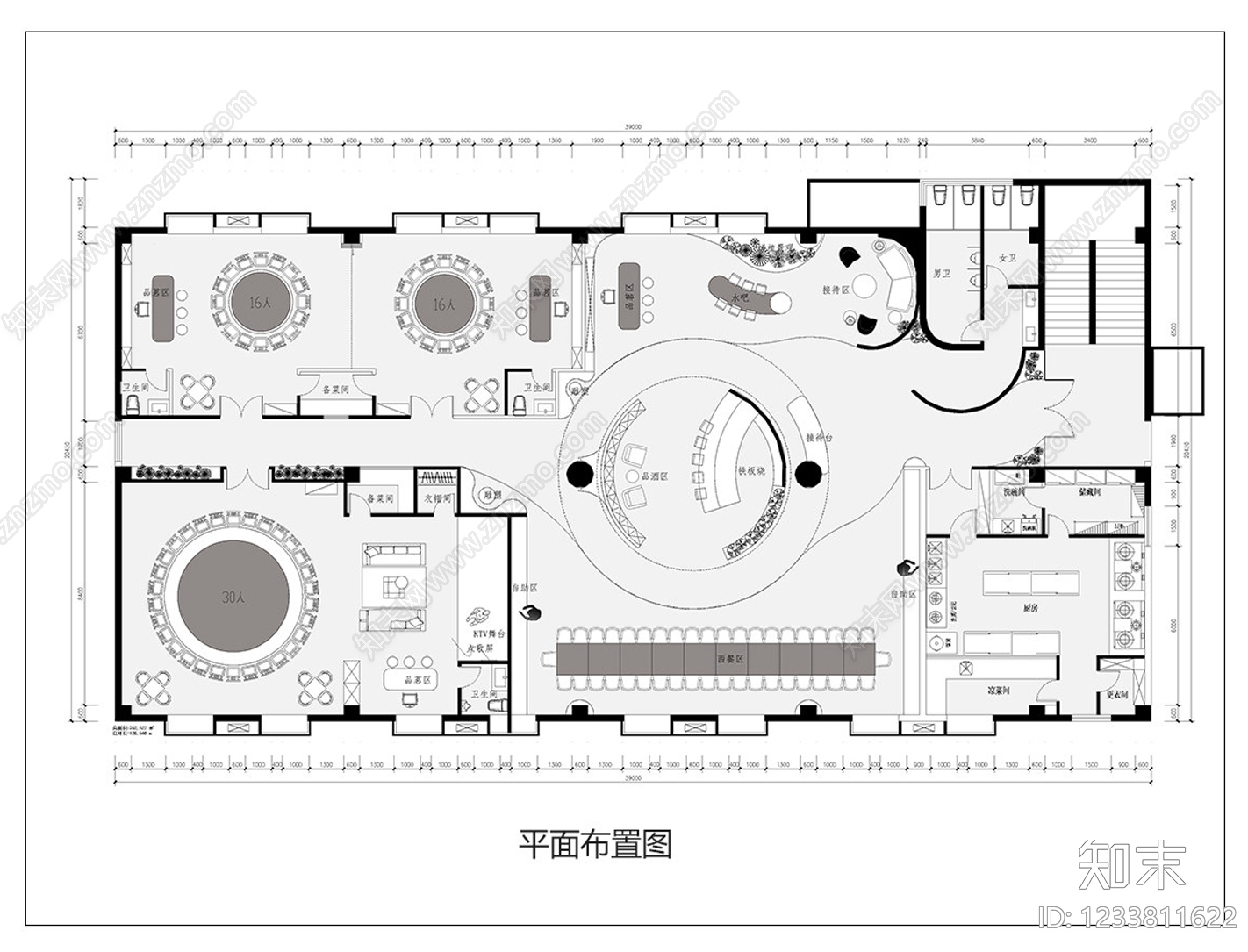 会所cad施工图下载【ID:1233811622】