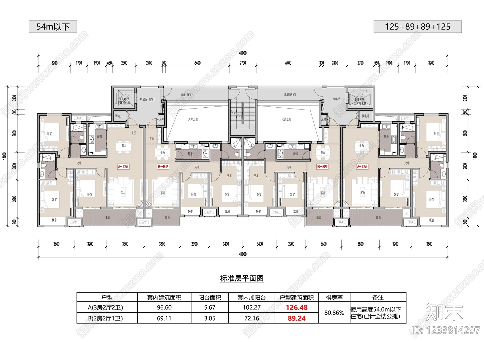 三居cad施工图下载【ID:1233814297】