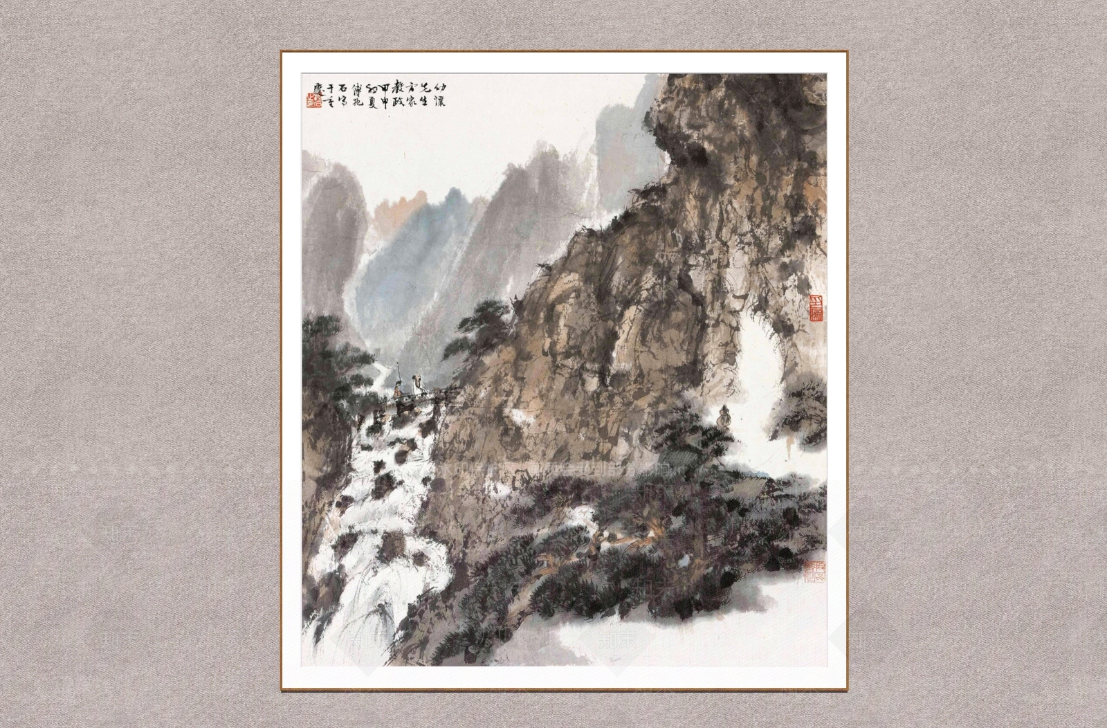 中式山水画SU模型下载【ID:1233816796】