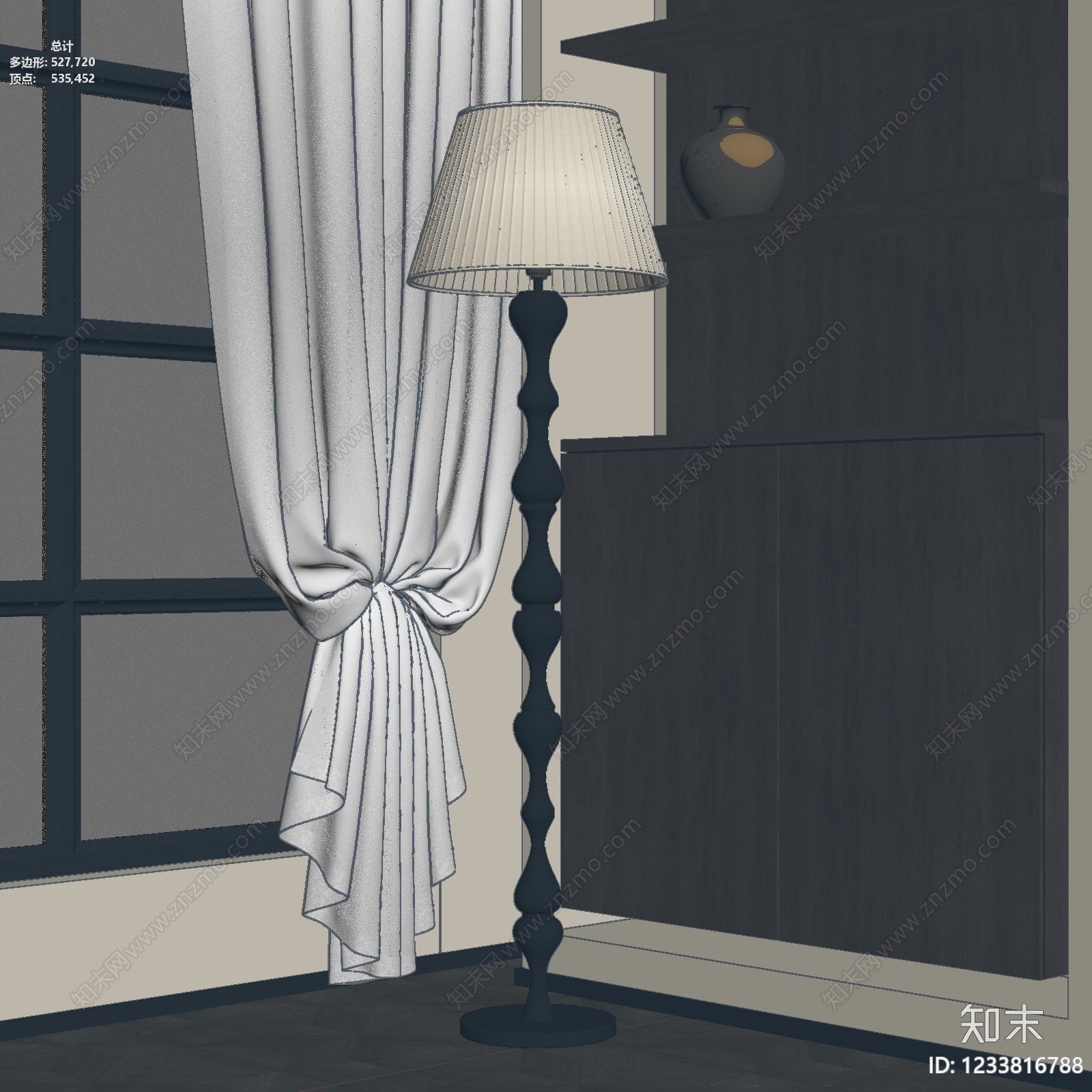 中古风落地灯3D模型下载【ID:1233816788】