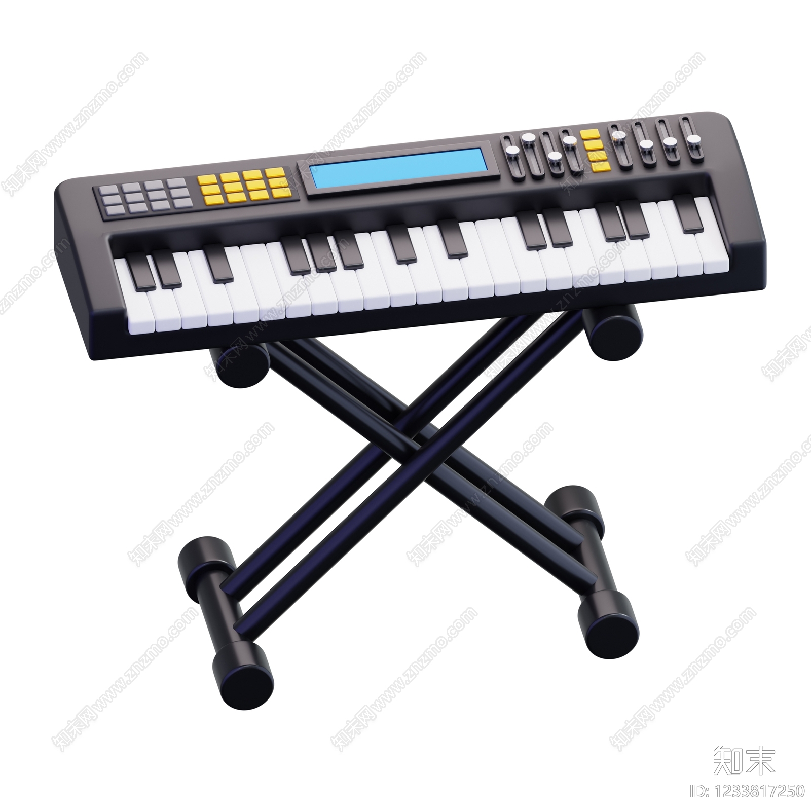 乐器3D模型渲染效果图