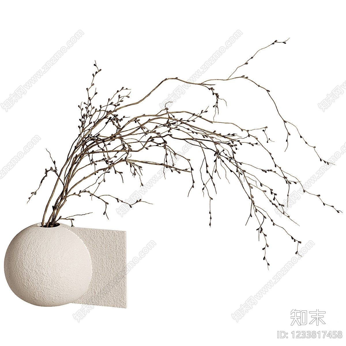 侘寂花瓶3D模型下载【ID:1233817458】