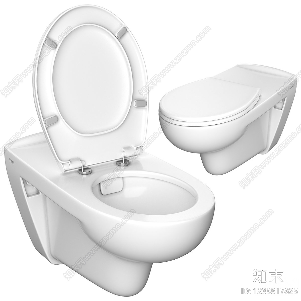 现代简约马桶3D模型渲染效果图