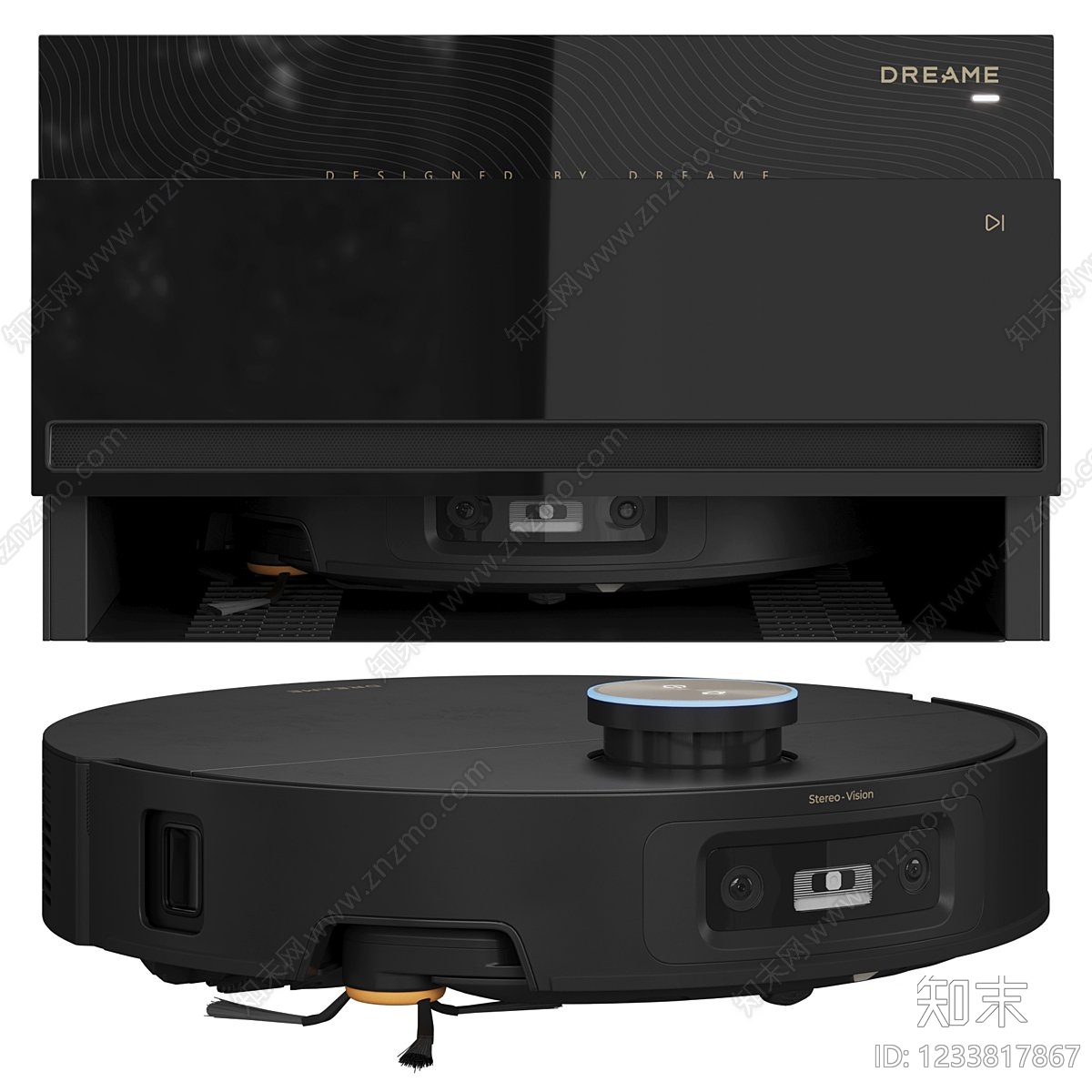 轻奢扫地机器人3D模型渲染效果图