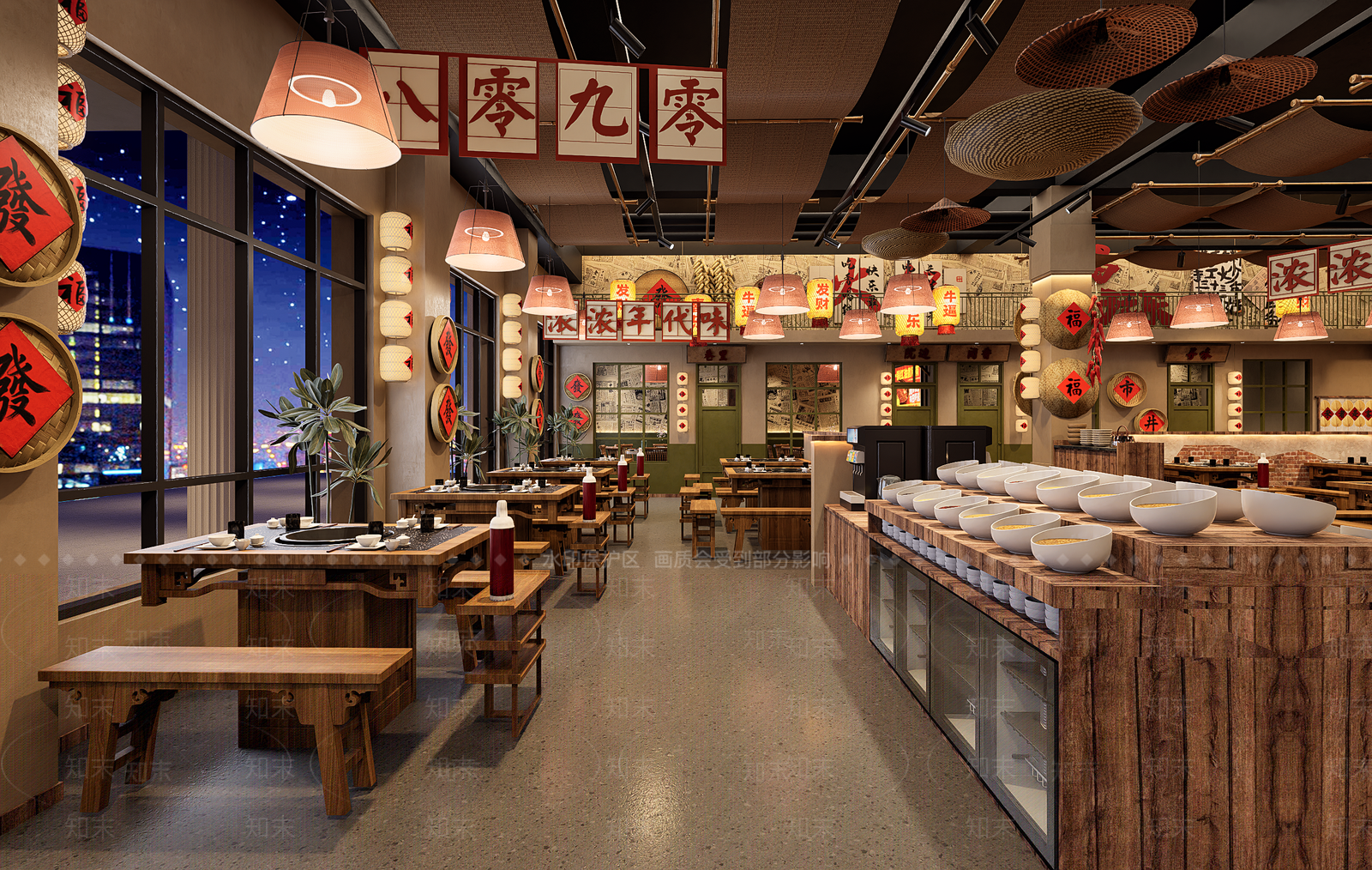 复古火锅店SU模型下载【ID:1233818297】