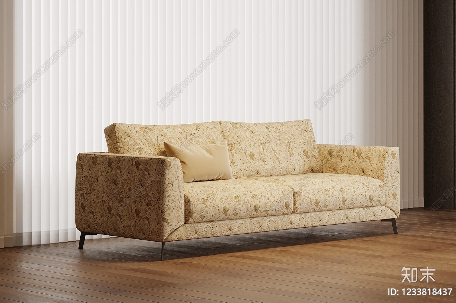 现代双人沙发3D模型下载【ID:1233818437】