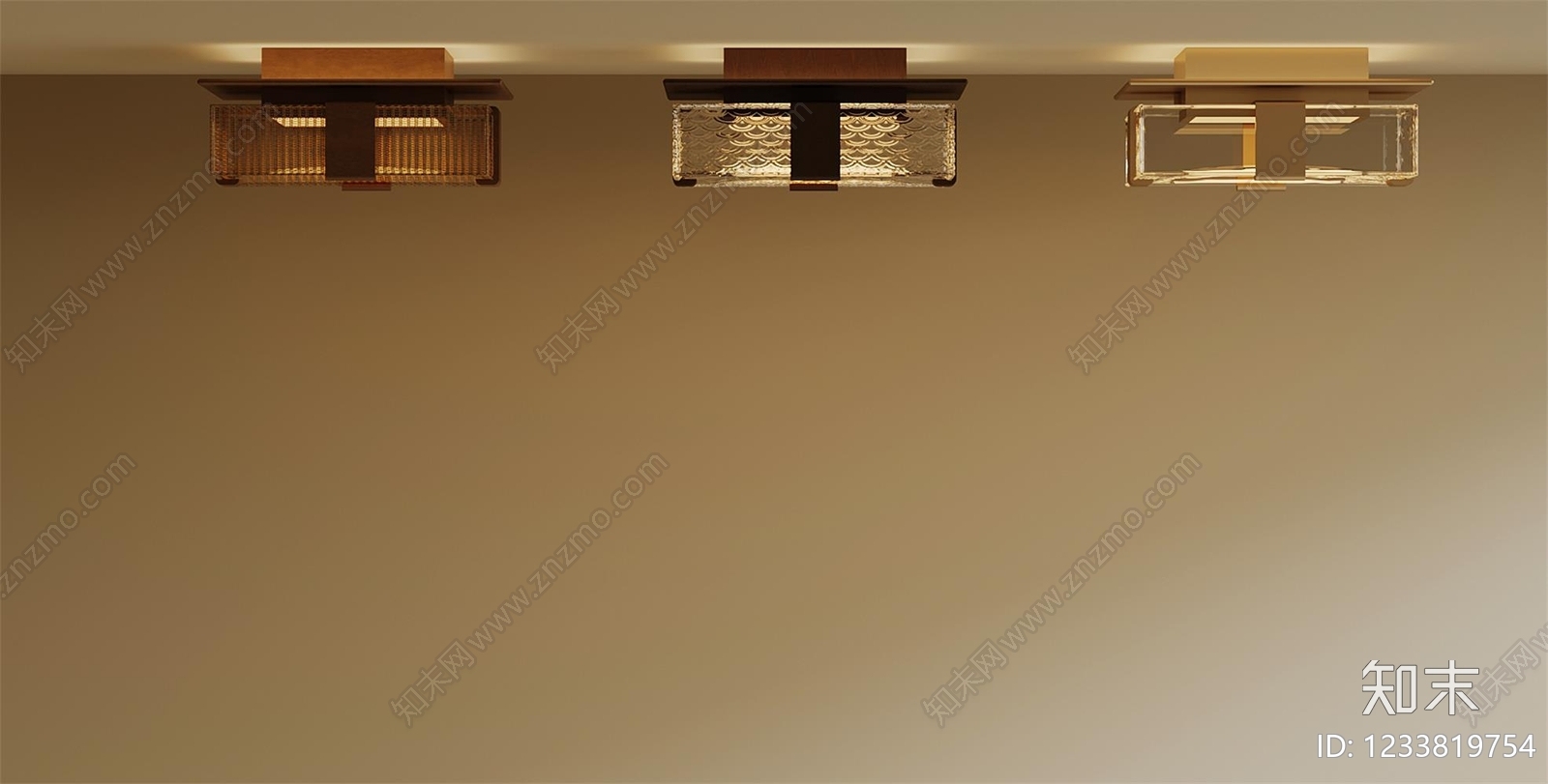 轻奢吸顶灯3D模型下载【ID:1233819754】