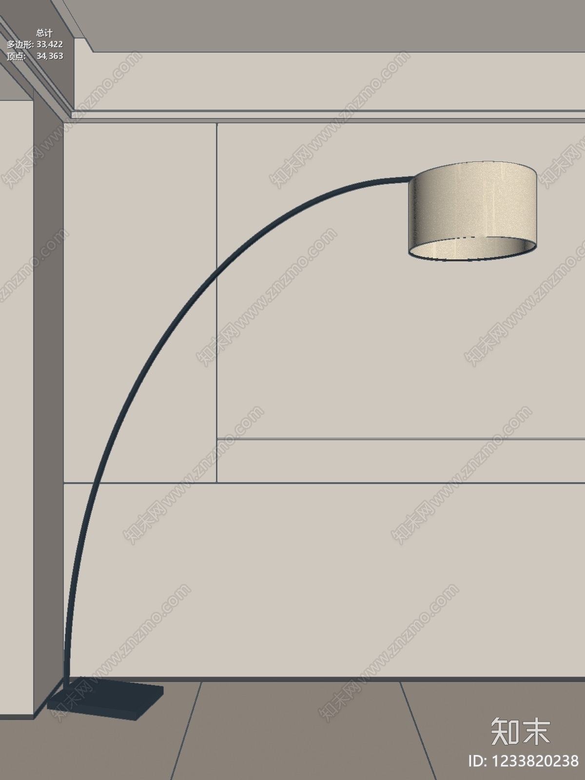 意式极简落地灯3D模型下载【ID:1233820238】
