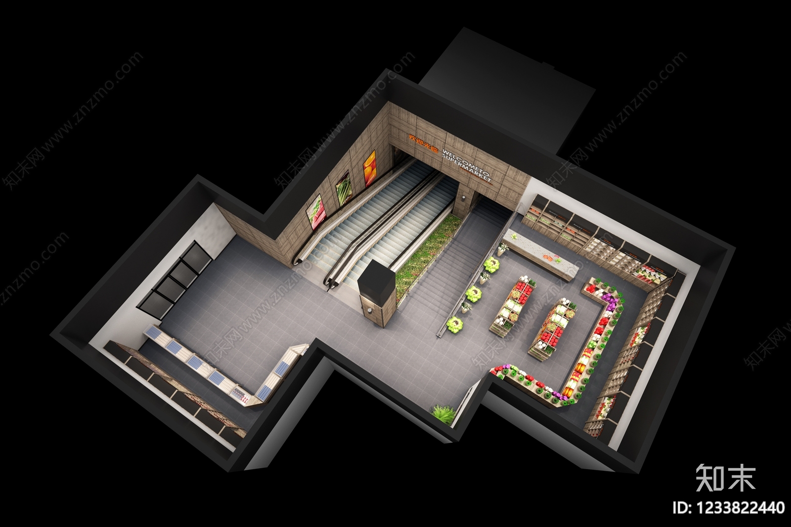 超市cad施工图下载【ID:1233822440】