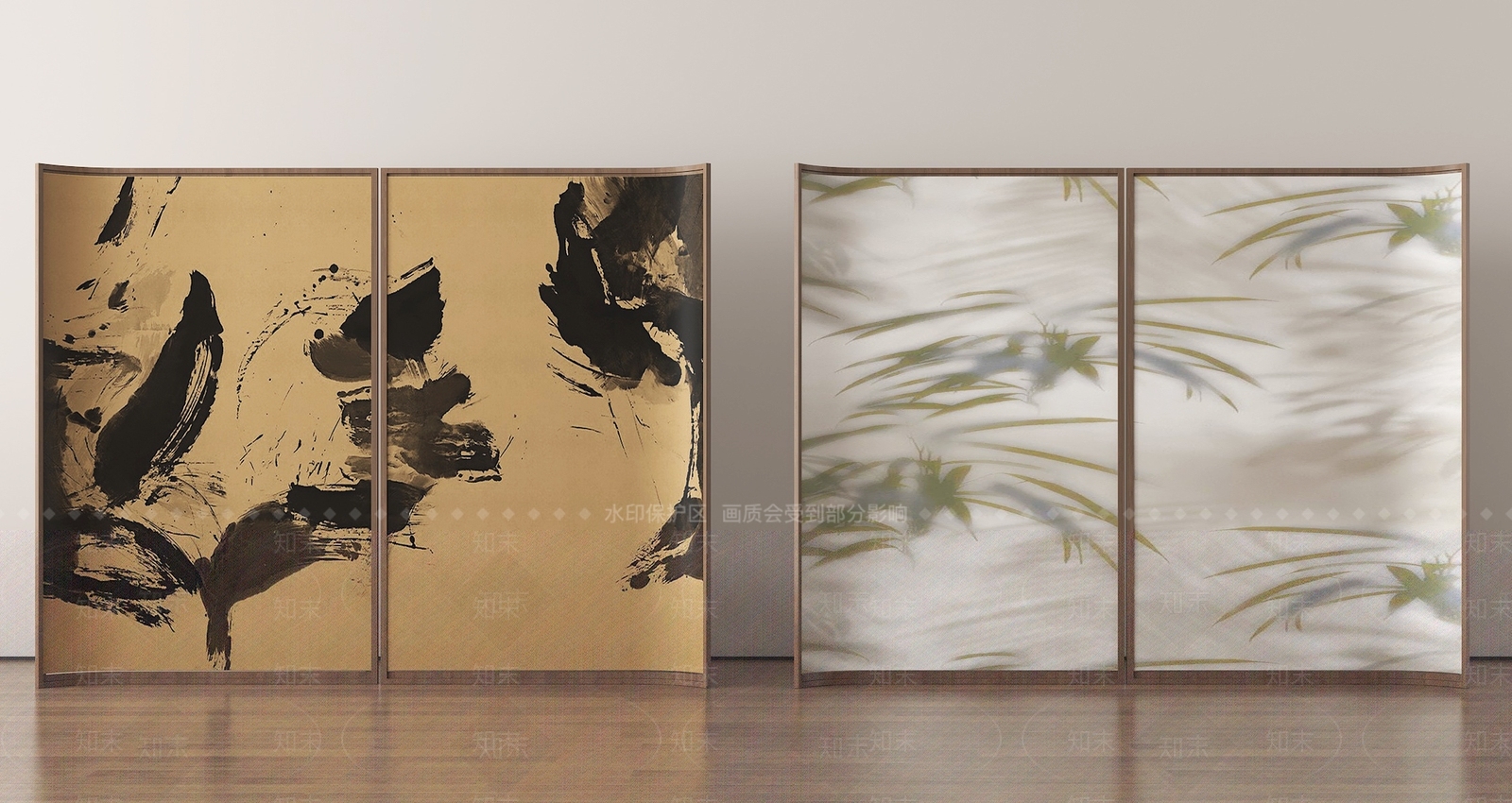 新中式屏风SU模型下载【ID:1233823529】