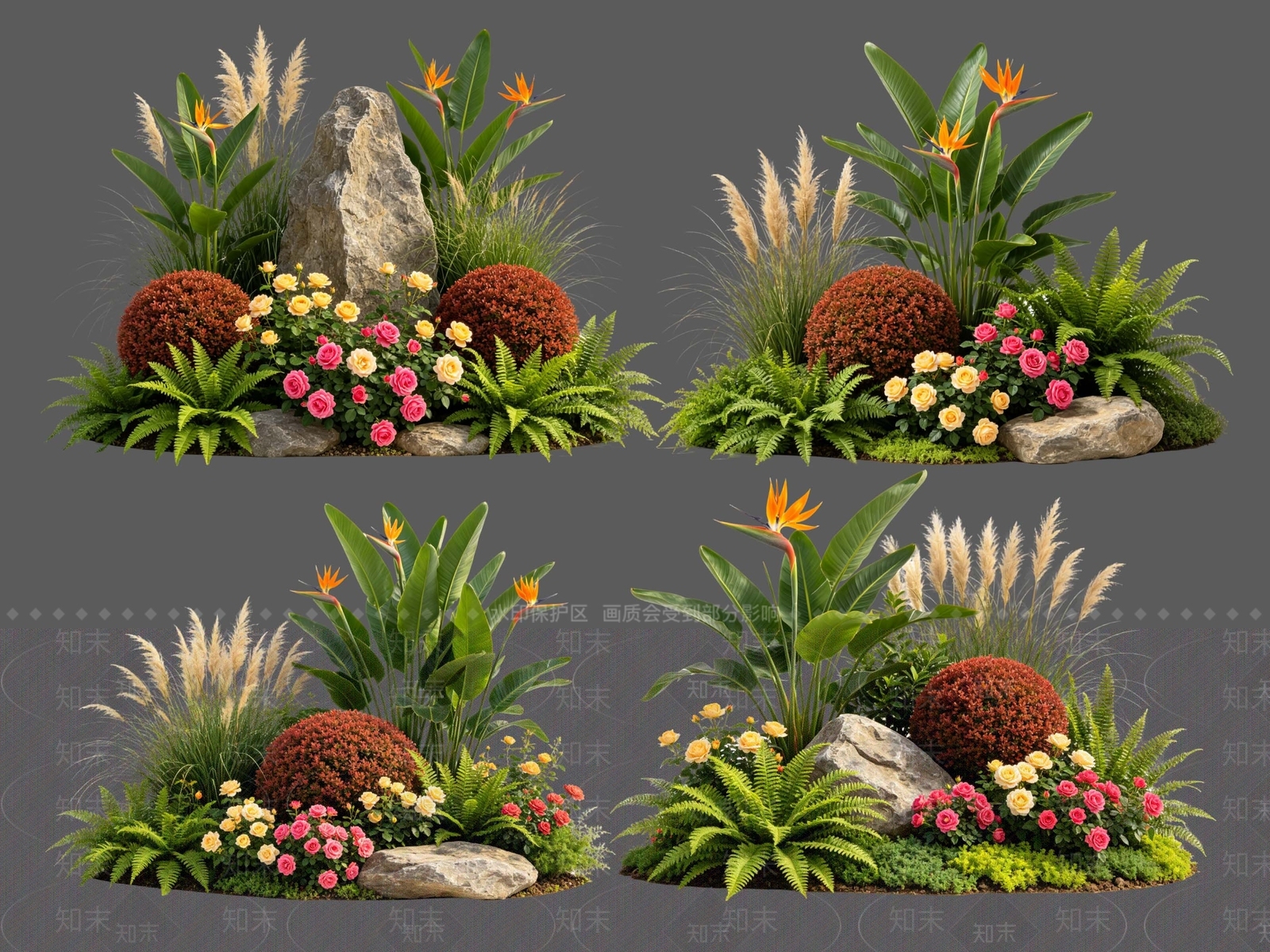 现代主义花境SU模型下载【ID:1233823890】