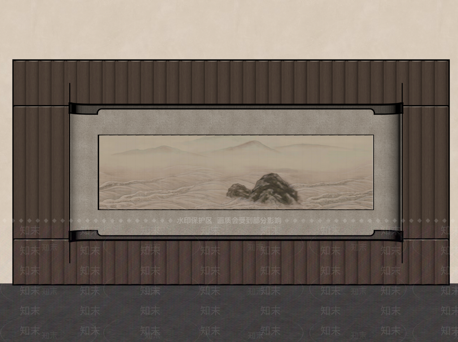 新中式背景墙SU模型下载【ID:1233824240】