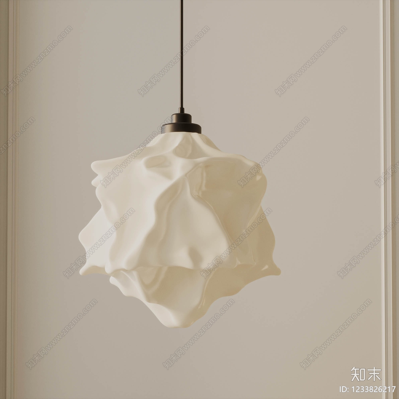 奶油风艺术吊灯3D模型下载【ID:1233826217】