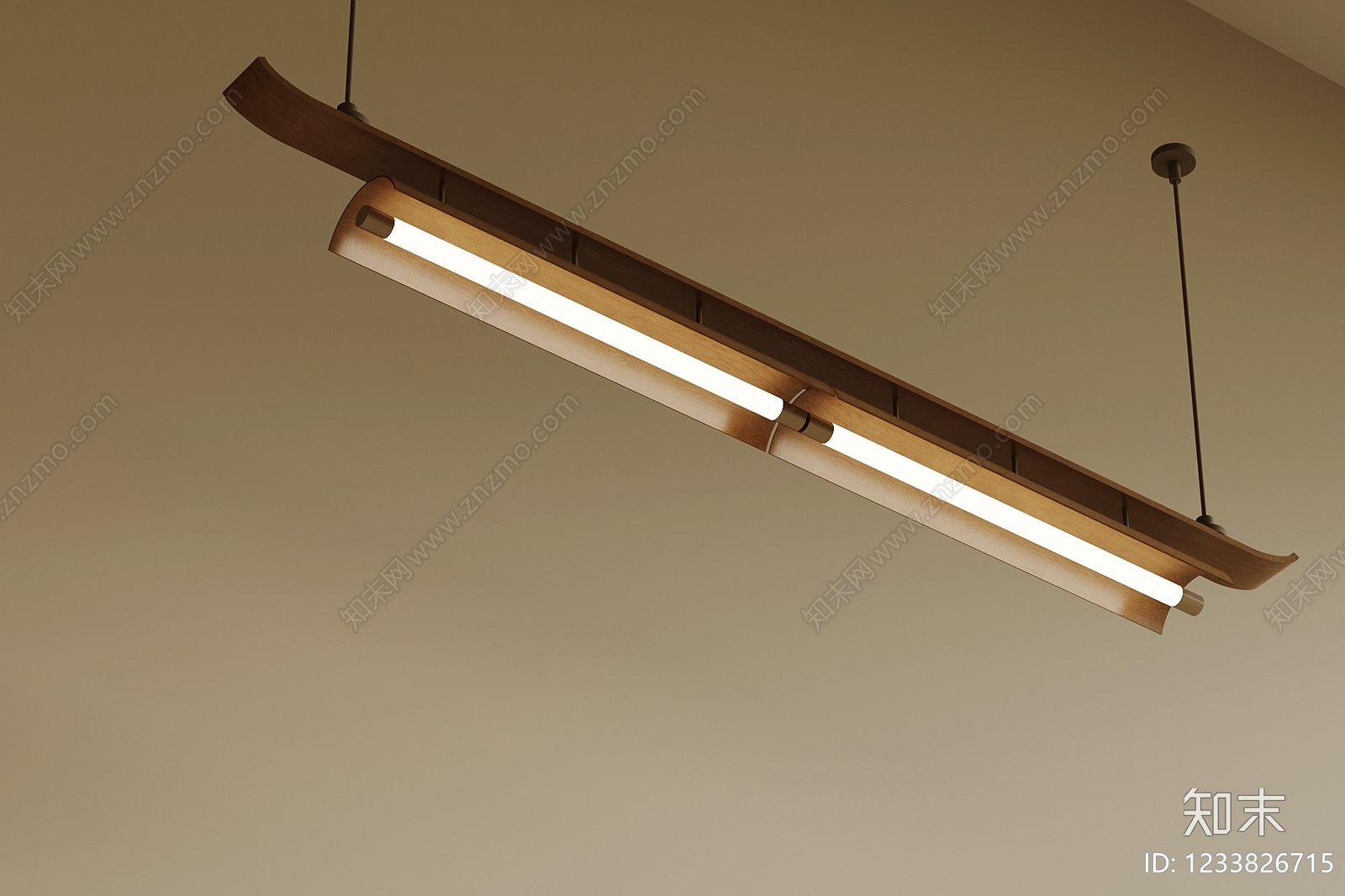 中古风长条吊灯3D模型下载【ID:1233826715】