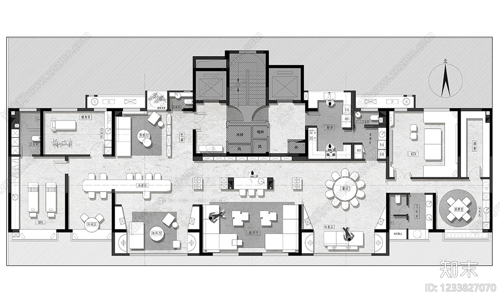 会所cad施工图下载【ID:1233827070】