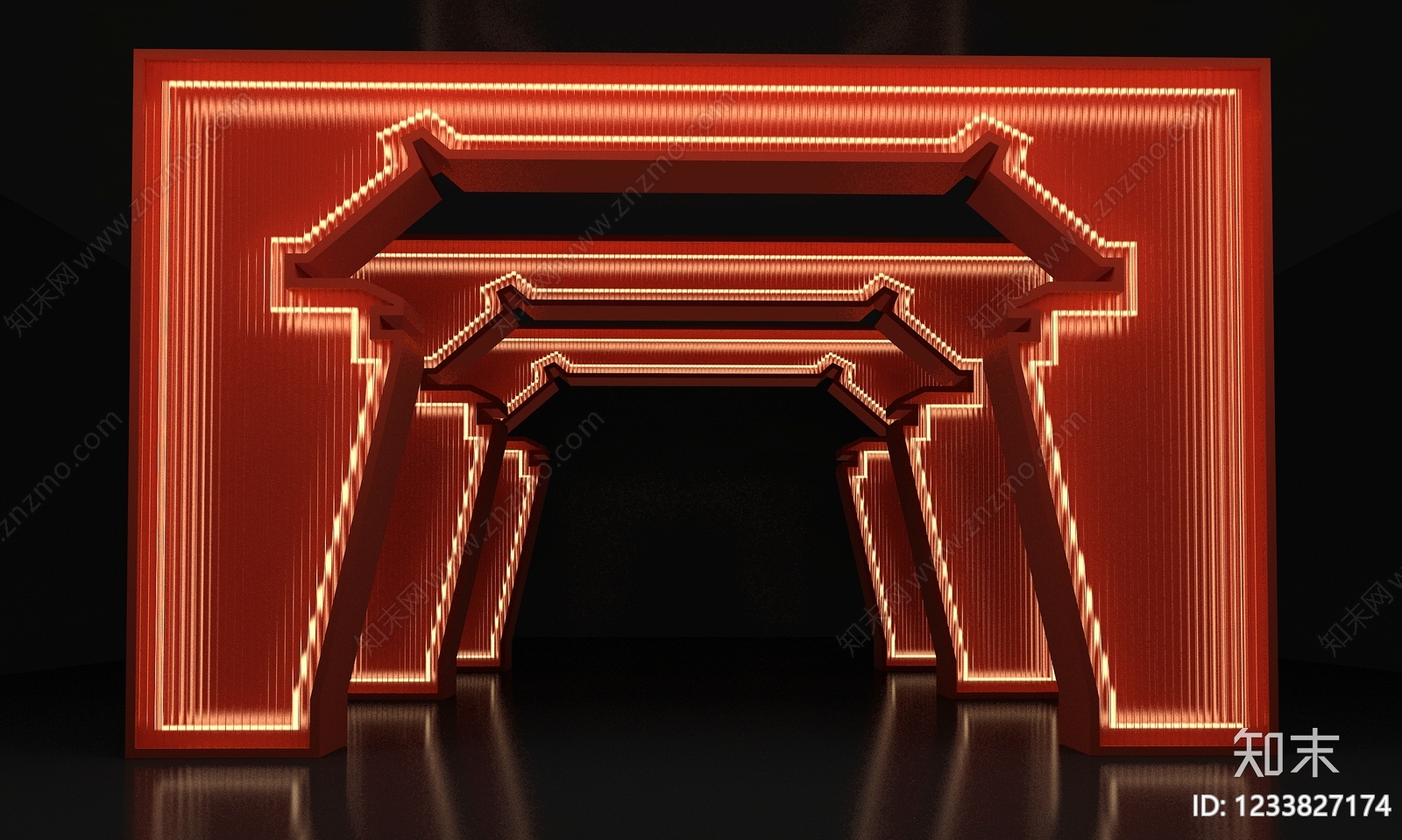 新中式历史展厅3D模型下载【ID:1233827174】