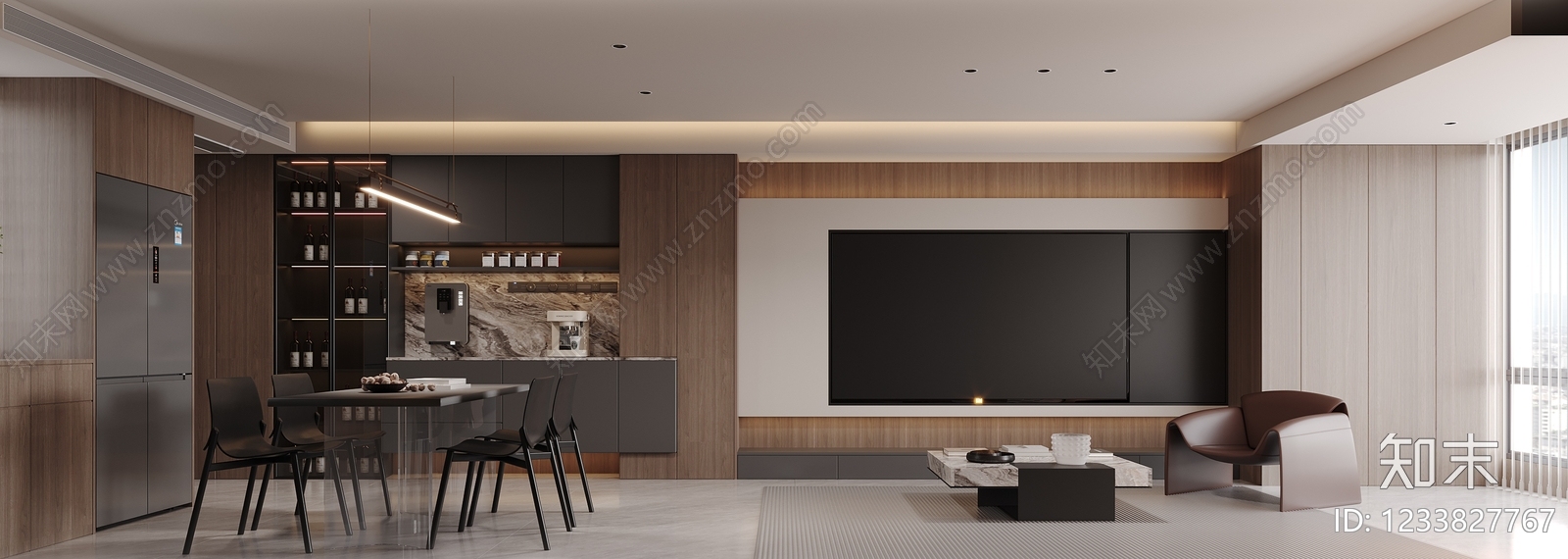 意式极简主卧3D模型下载【ID:1233827767】