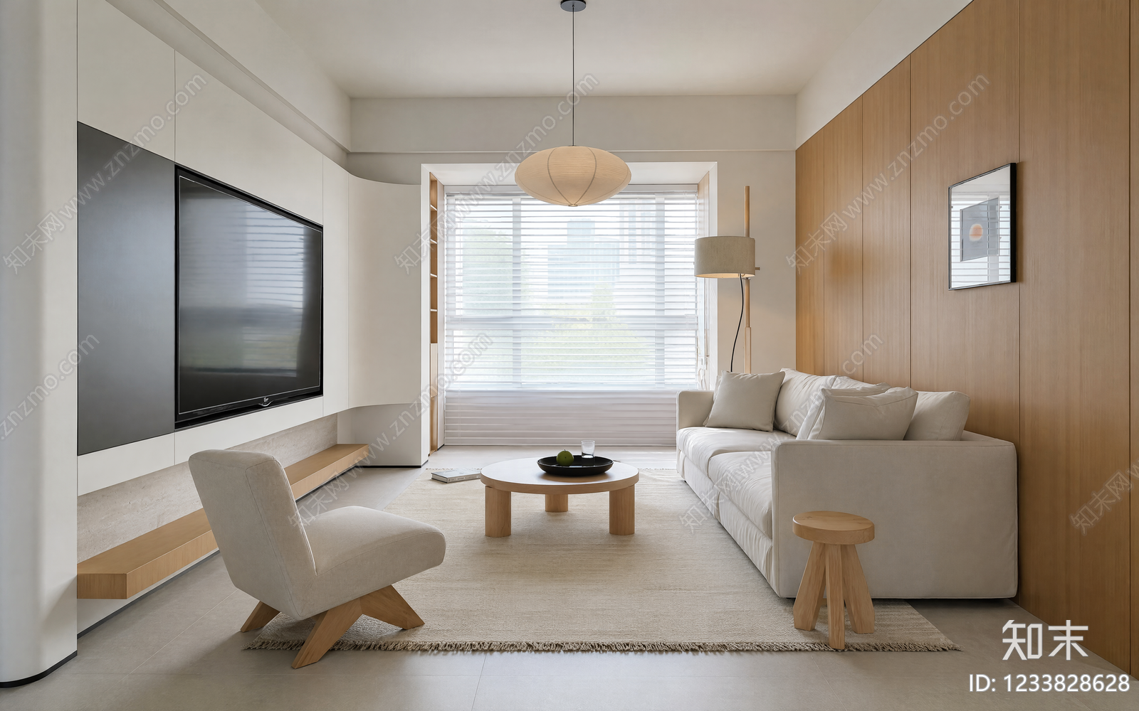 原木风家居客厅3D模型下载【ID:1233828628】