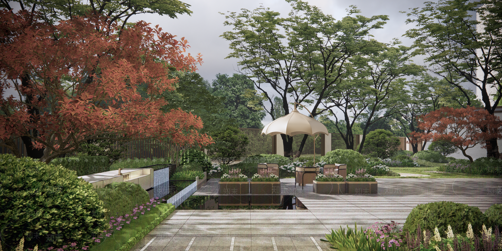 现代主义小区景观SU模型下载【ID:1233830180】