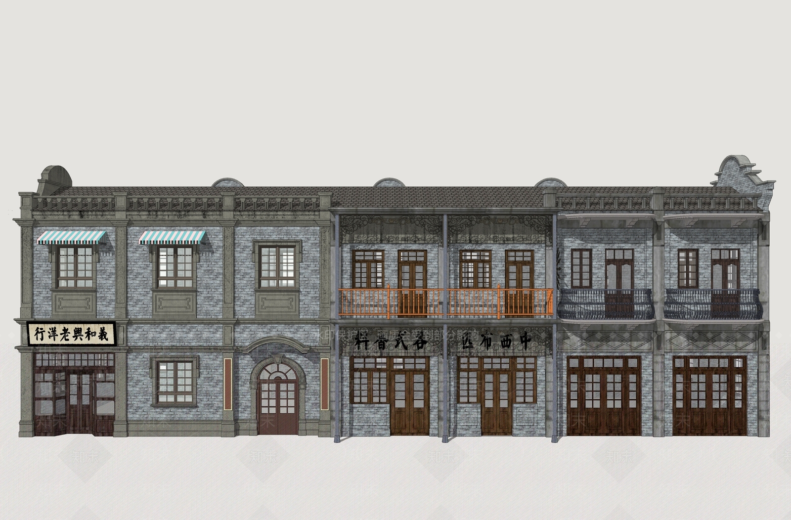 民国风风格建筑SU模型下载【ID:1233831411】