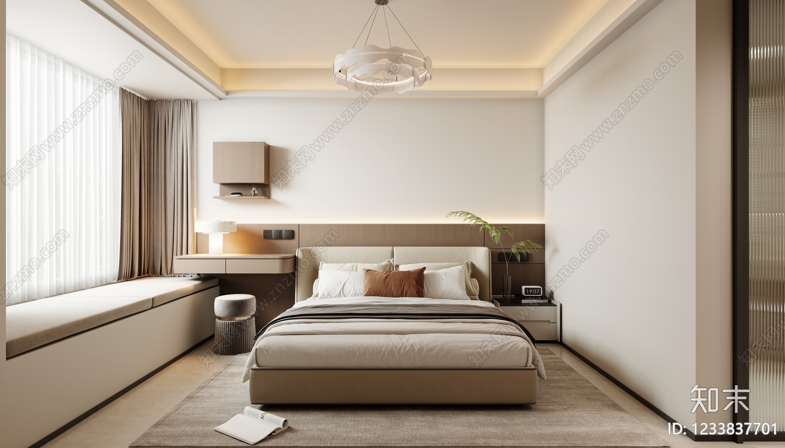 现代简约主卧3D模型下载【ID:1233837701】
