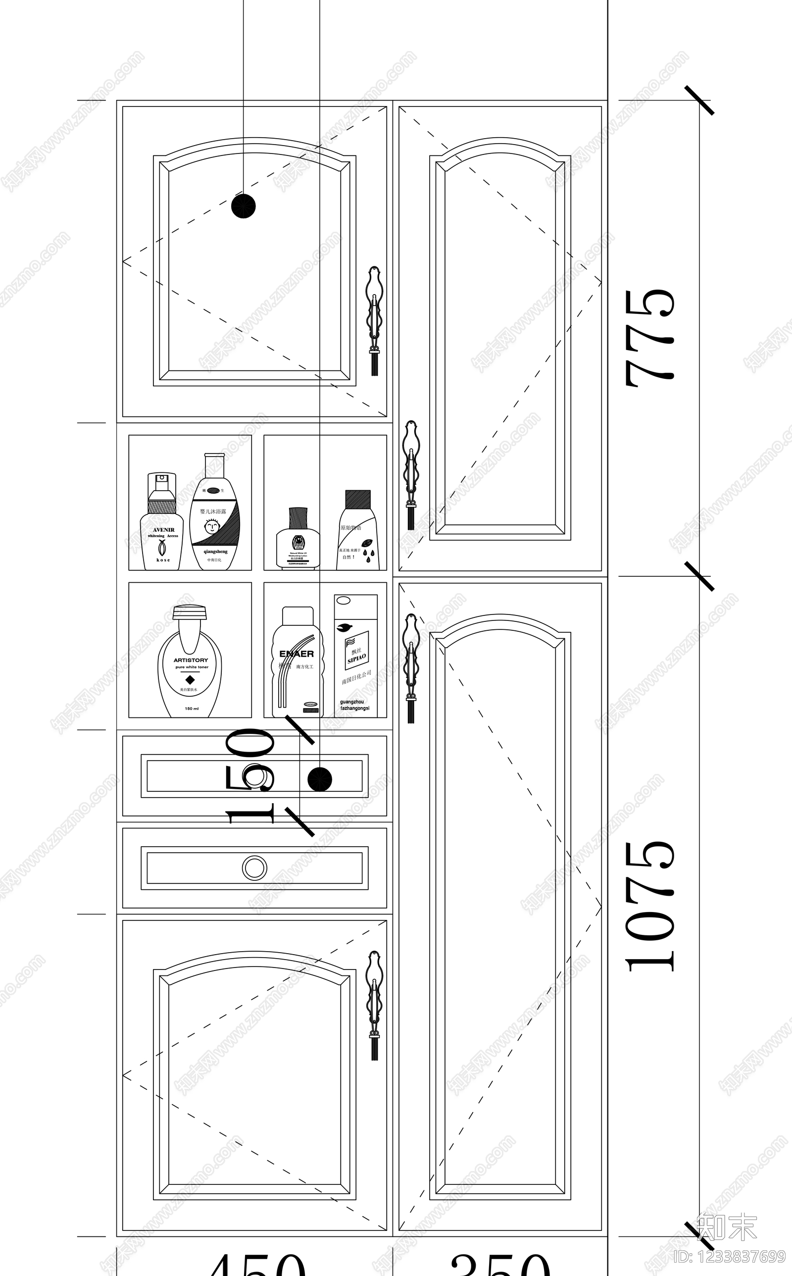 柜子cad施工图下载【ID:1233837699】