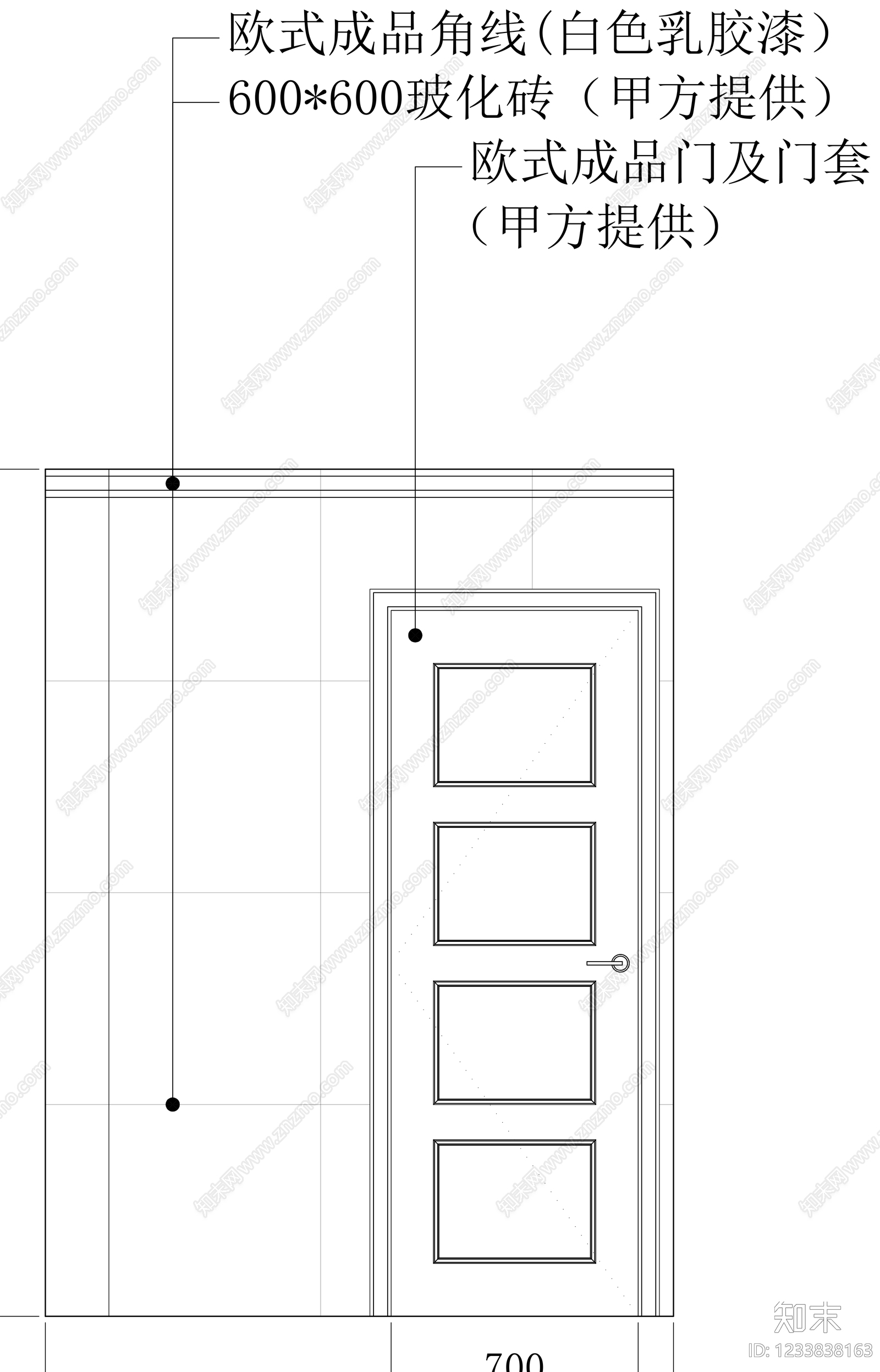 入户门cad施工图下载【ID:1233838163】