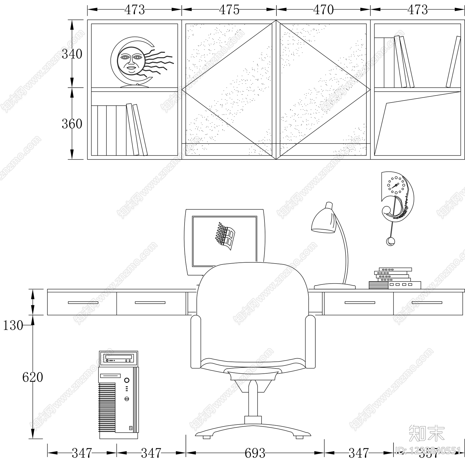 桌椅cad施工图下载【ID:1233840551】