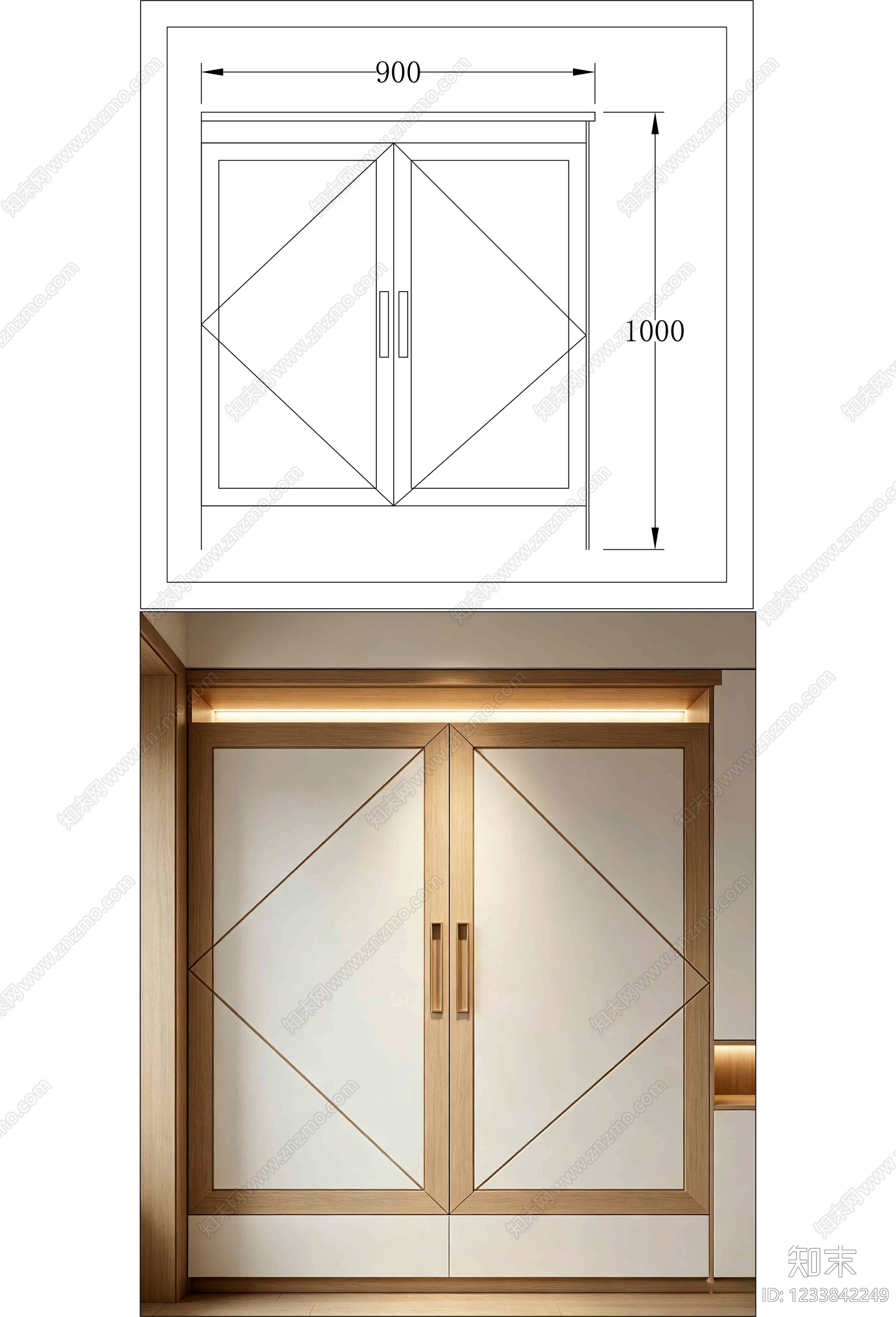 柜子cad施工图下载【ID:1233842249】