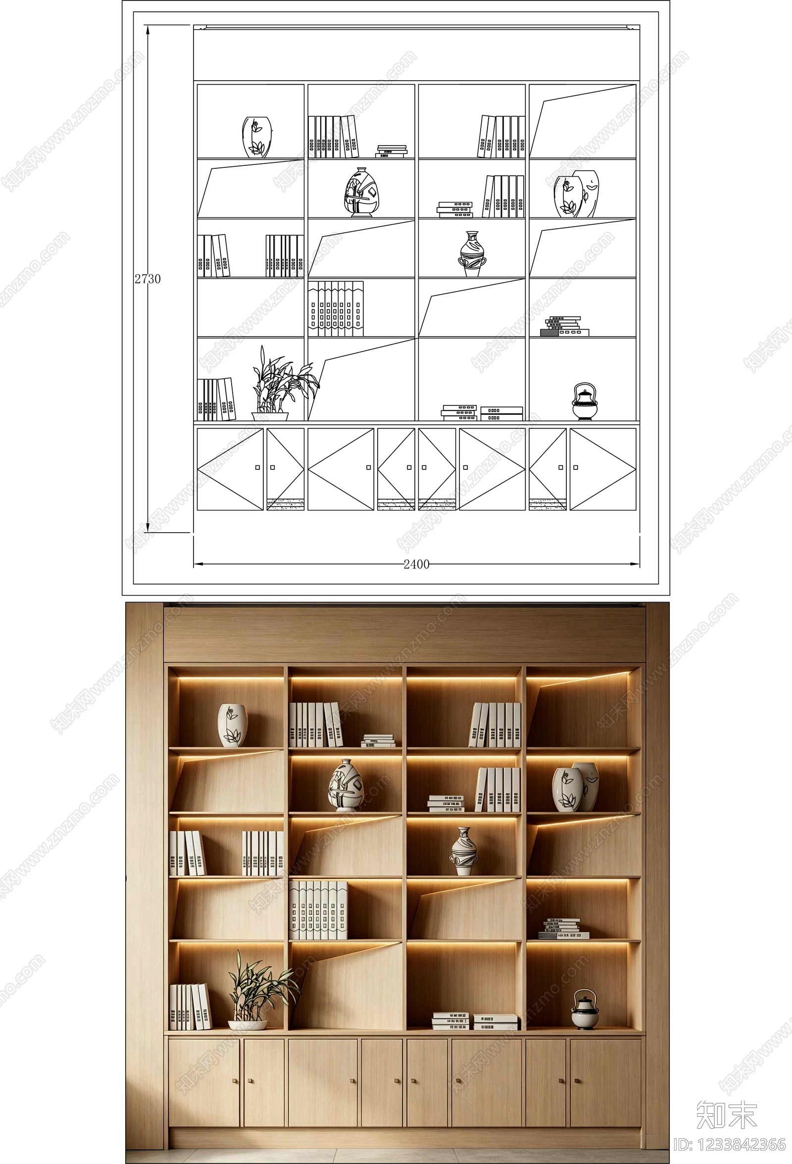 柜子cad施工图下载【ID:1233842366】