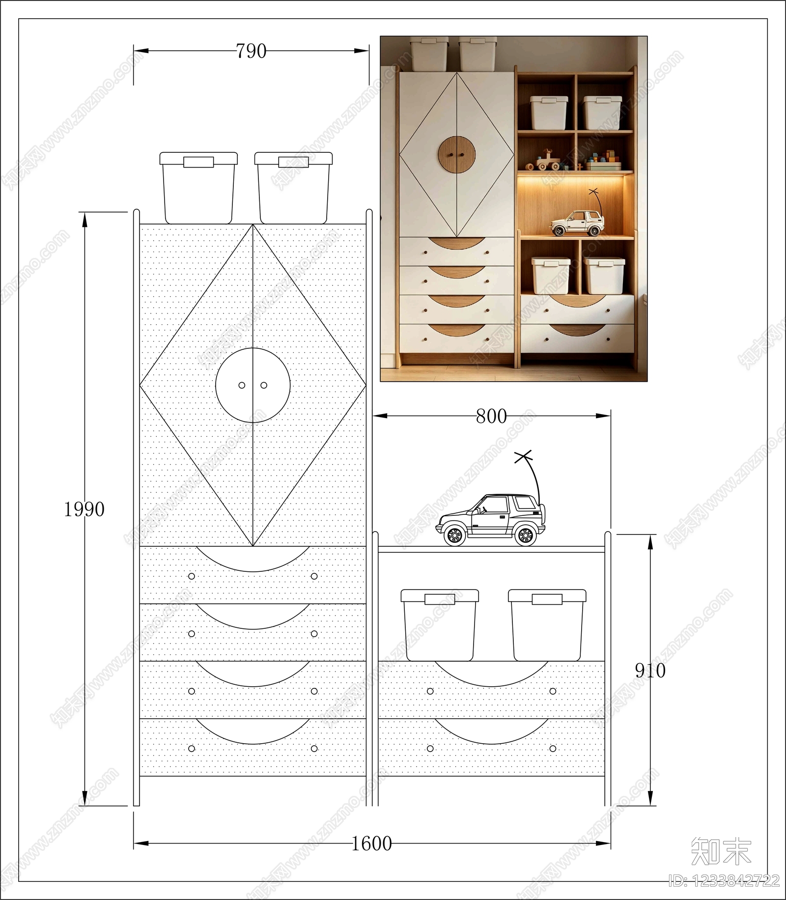 柜子cad施工图下载【ID:1233842722】
