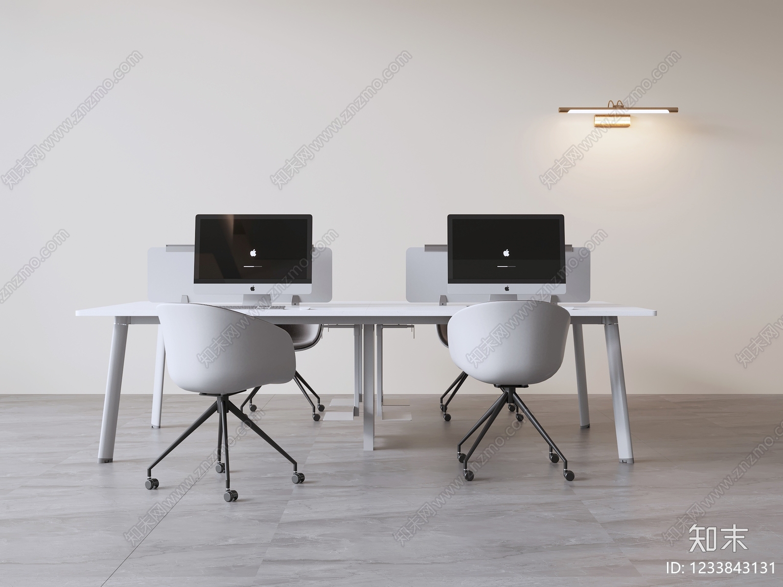 极简办公区3D模型下载【ID:1233843131】