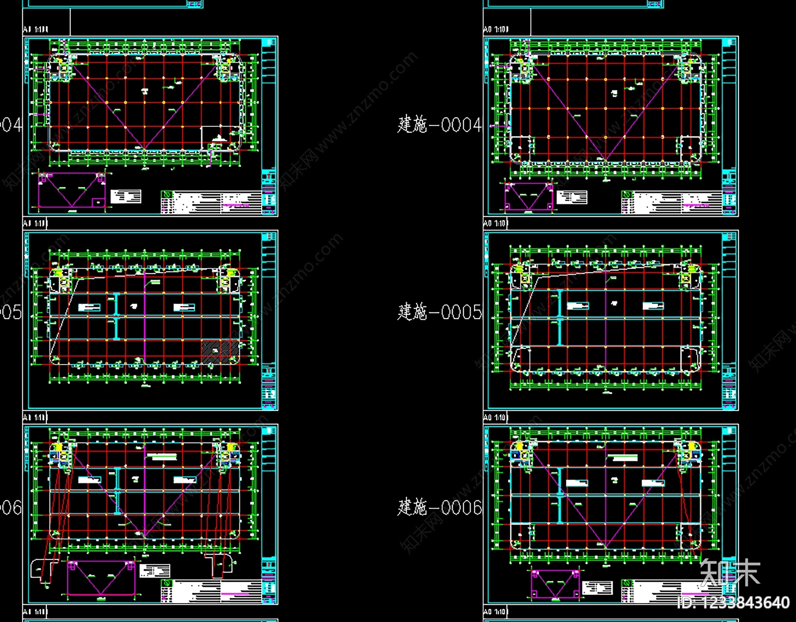 产业园建筑cad施工图下载【ID:1233843640】