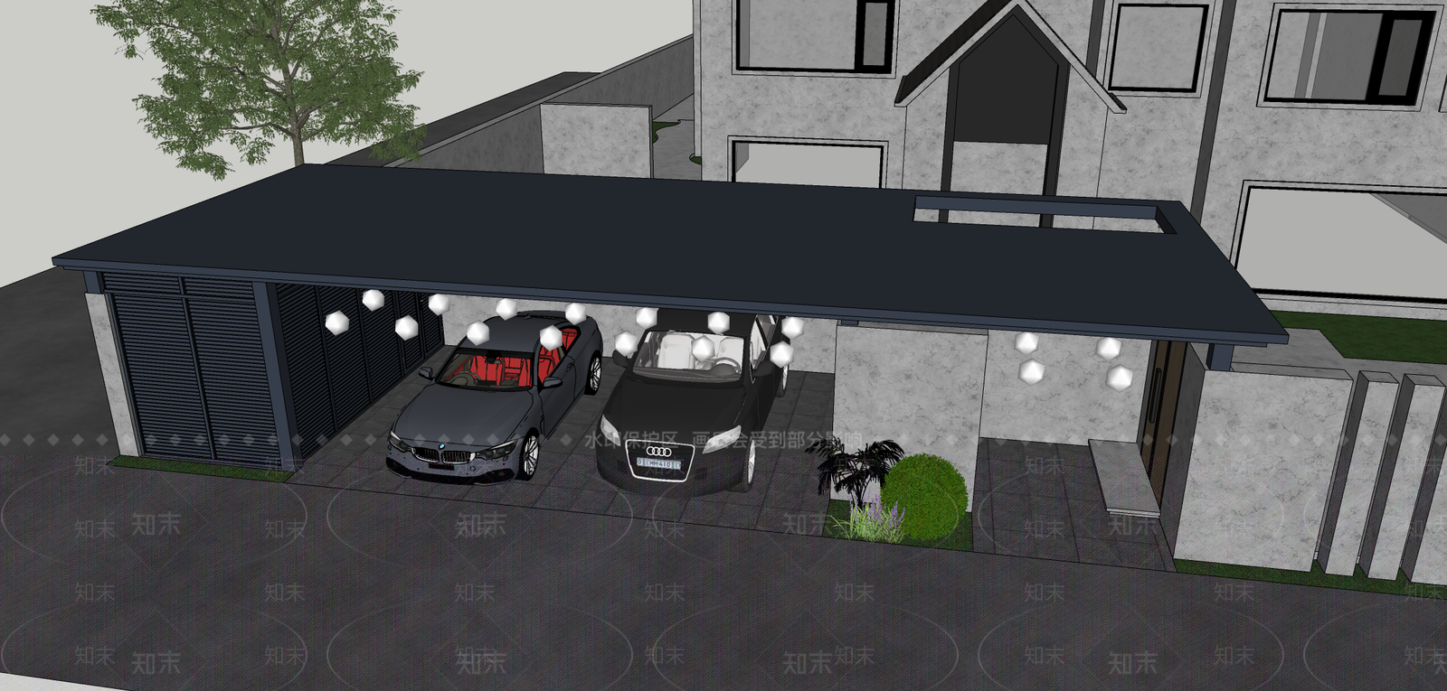 现代主义车棚SU模型下载【ID:1233847066】