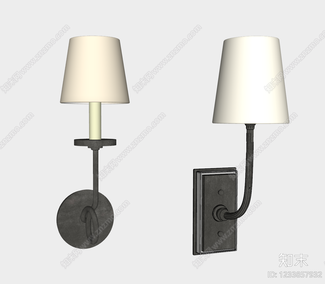 美式墙面壁灯SU模型下载【ID:1233857932】