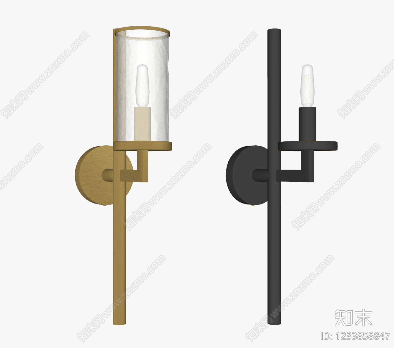 轻奢墙面壁灯SU模型下载【ID:1233858847】
