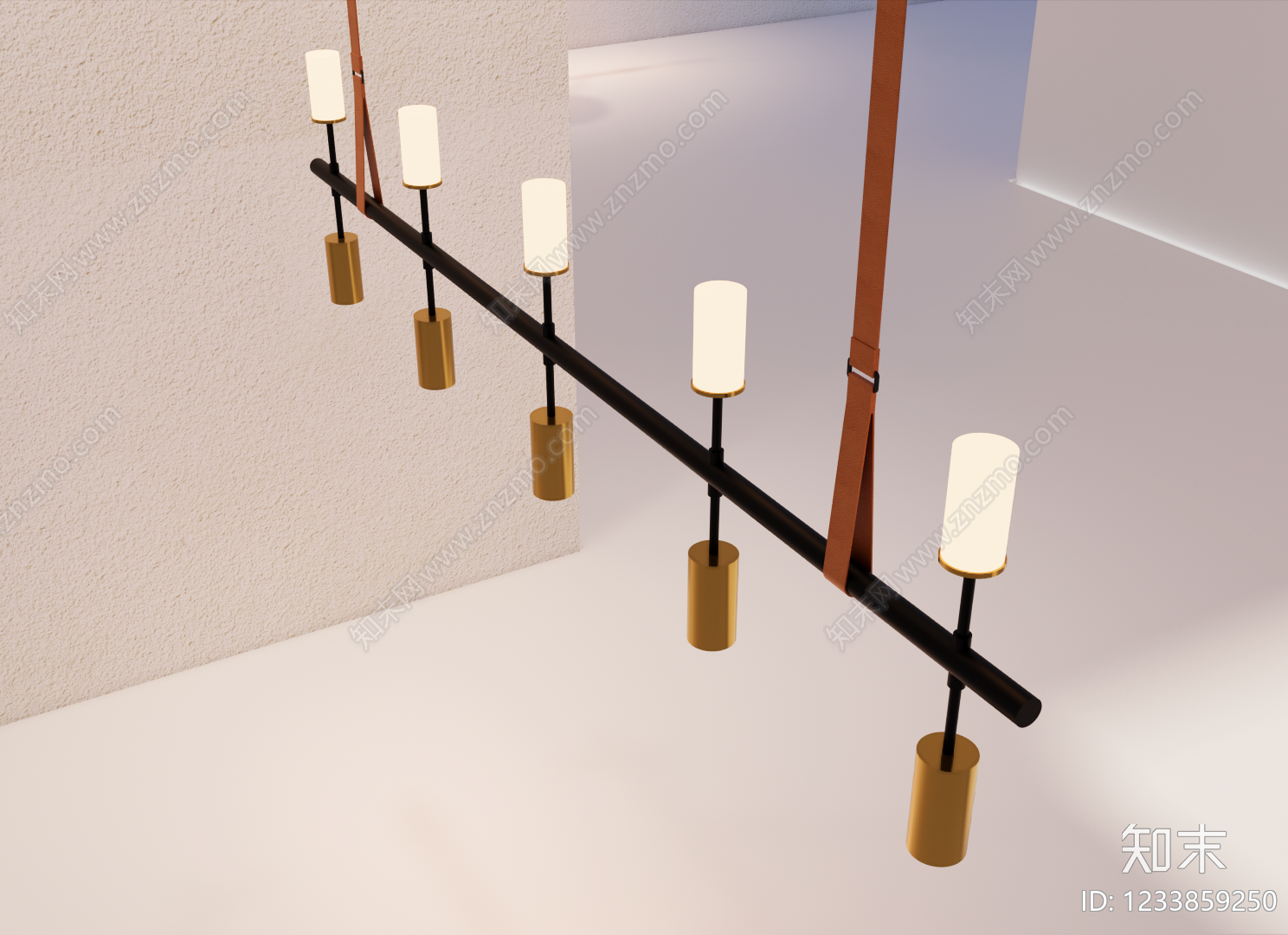 轻奢长条吊灯3D模型下载【ID:1233859250】