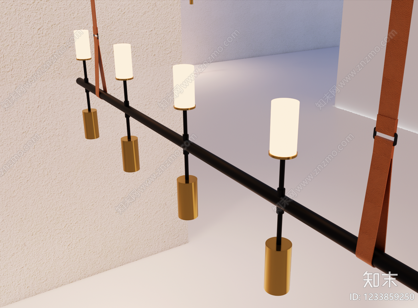 轻奢长条吊灯3D模型下载【ID:1233859250】