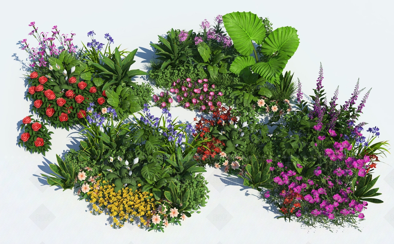 现代主义花境SU模型下载【ID:1233860001】