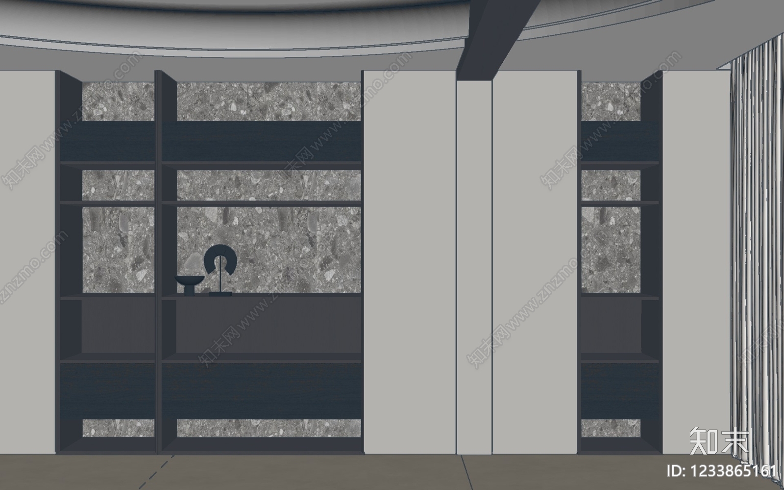 意式极简书柜3D模型下载【ID:1233865161】